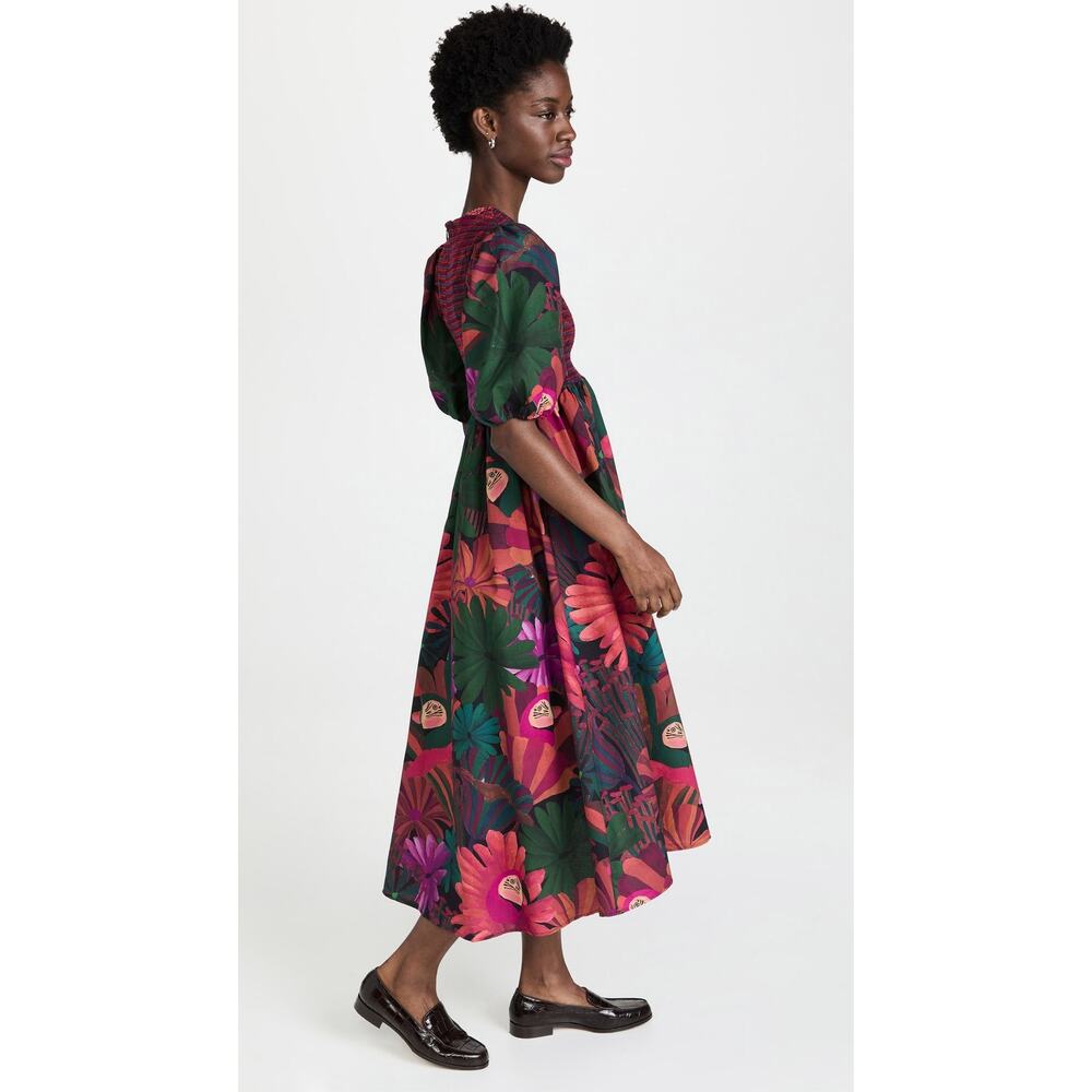 NWT FARM RIO Bird Flowers Midi Dress Medium M - Picture 3 of 9